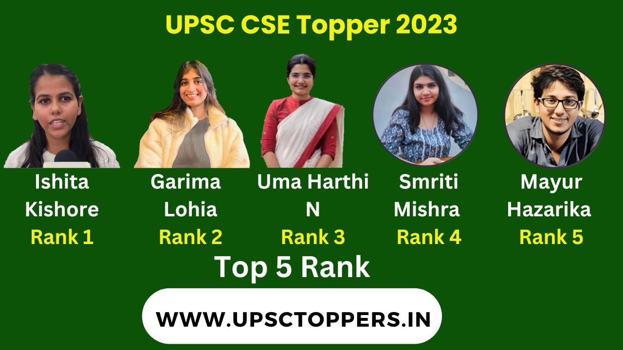 UPSC Topper 2023 List Top 5 Rank, Marks, Age, Caste And Optional » UPSC